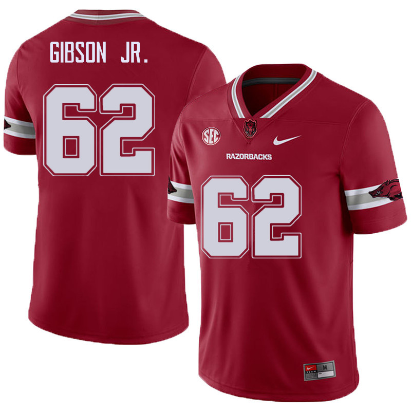 Men #62 Johnny Gibson Jr. Arkansas Razorback College Football Alternate Jerseys Sale-Cardinal